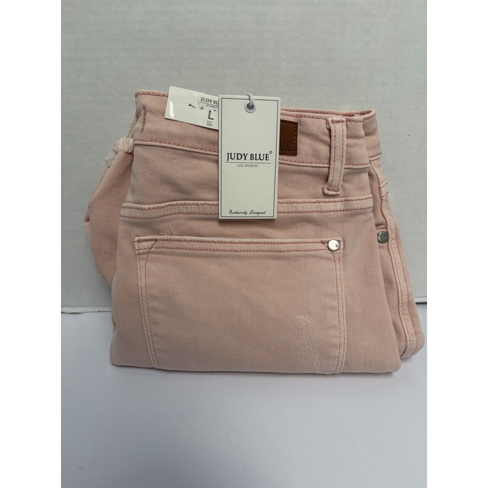 Judy Blue NWT Blush Cut Off Distressed Jean Short Style #150149 Size Large *READ